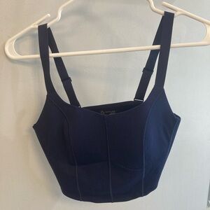 Offline by Aerie Real Me Hold Up! Corset Sports Bra Most Support Navy Sz Medium